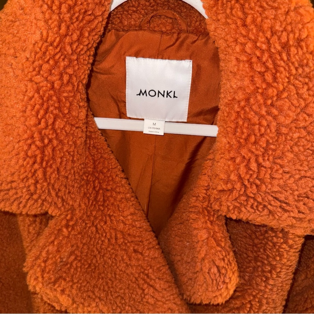 Monki Vibrant Orange Teddy Jacket - Picture 3 of 9